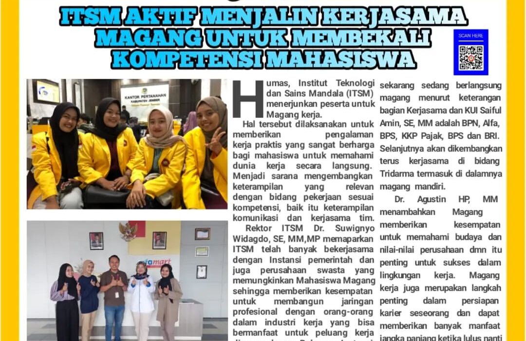 ITSM AKTIF MENJALIN KERJASAMA MAGANG UNTUK MEMBEKALI KOMPETENSI MAHASISWA