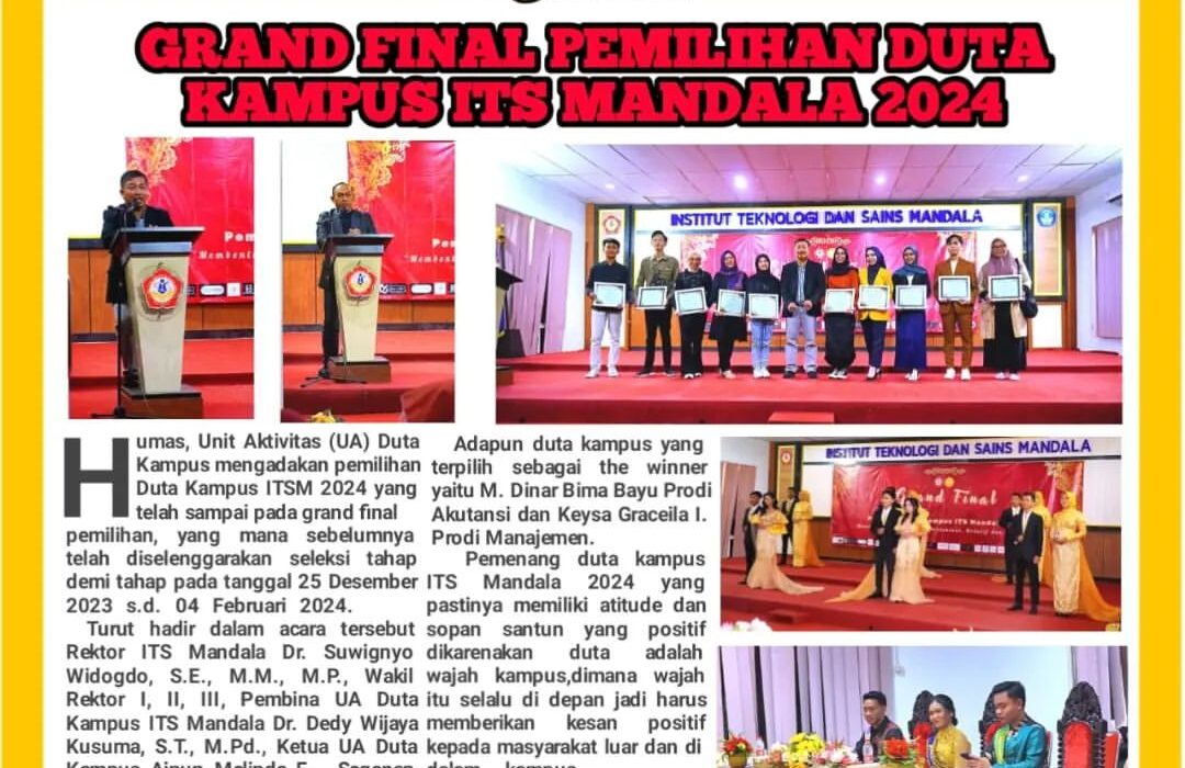 GRAND FINAL PEMILIHAN DUTA KAMPUS IT’S MANDALA 2024P