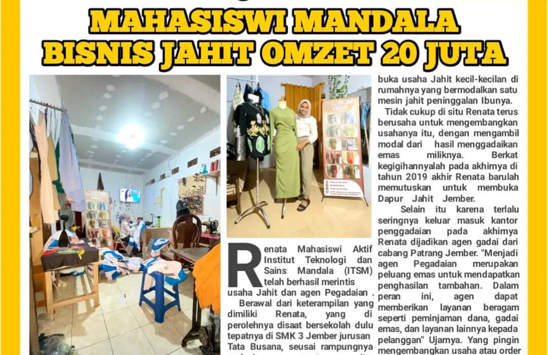 MAHASISWI MANDALABISNIS JAHIT OMZET 20 JUTA.