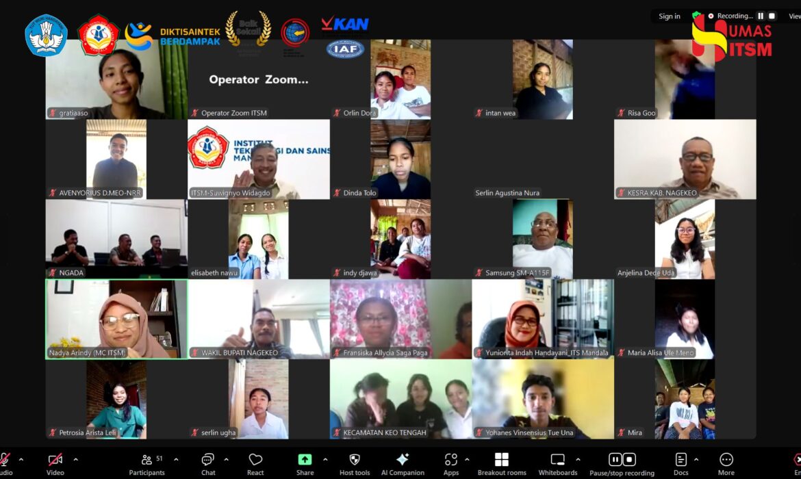 ITS Mandala Gelar Pembekalan Online bagi Calon Mahasiswa dari Kabupaten Ngada dan Nagekeo