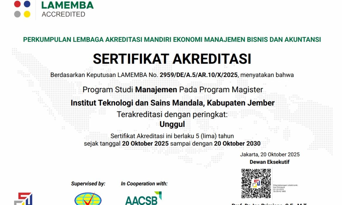 Program Magister Manajemen ITSM Raih Akreditasi “Unggul”
