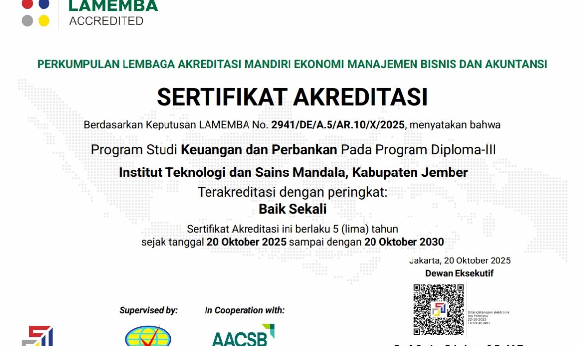 Program D3 Keuangan dan Perbankan ITSM Raih Akreditasi “Baik Sekali”