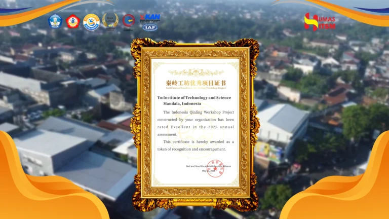 INSTITUTE OF TECHNOLOGY AND SCIENCE MANDALA RAIH CERTIFICATE OF EXCELLENCE DARI PROYEK QINLING WORKSHOP