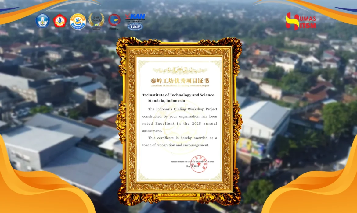 INSTITUTE OF TECHNOLOGY AND SCIENCE MANDALA RAIH CERTIFICATE OF EXCELLENCE DARI PROYEK QINLING WORKSHOP